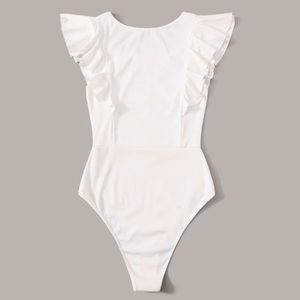 SHEIN Ruffled White Bodysuit